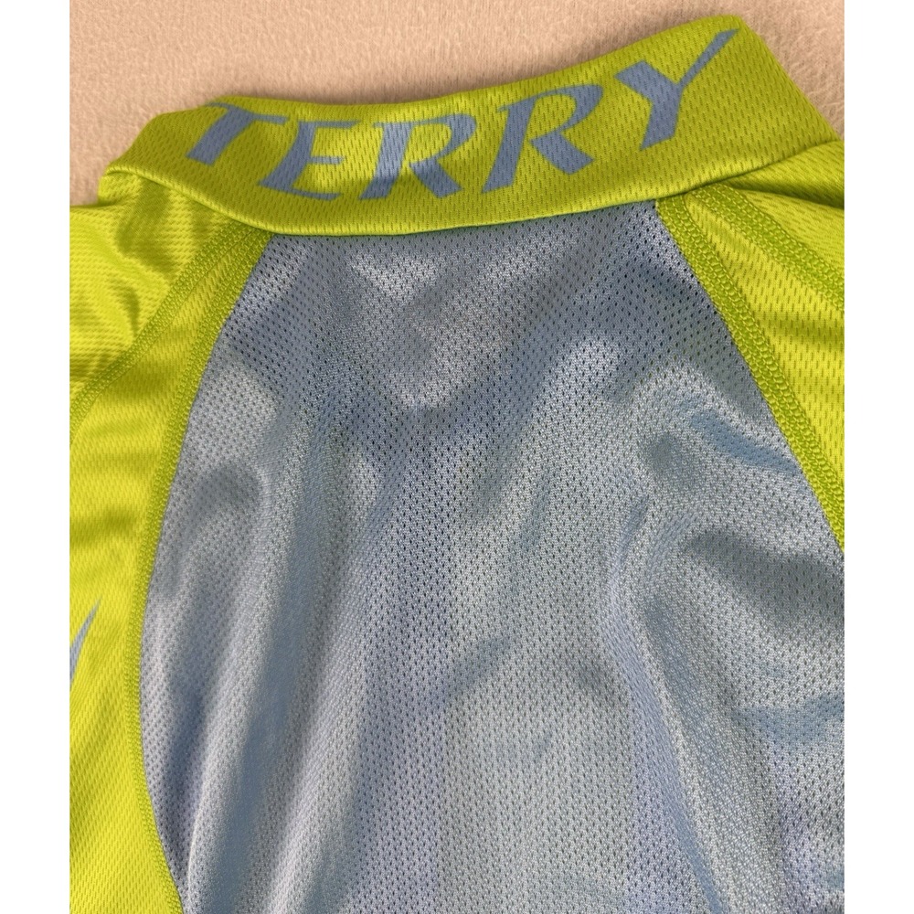 Terry Womens Lime Green & Blue Short Sleeve Cycling Jersey - Picture 8 of 10